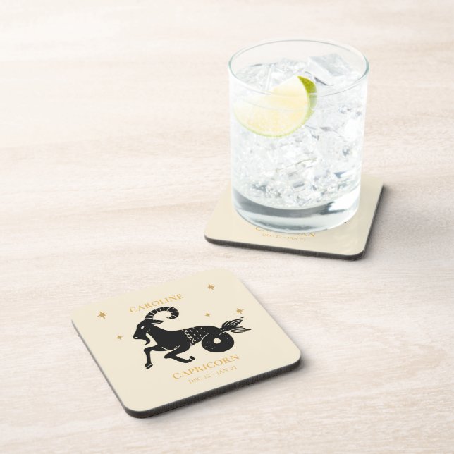 Capricorn  Astrological Zodiac Sign Name Gift Coaster (Right Side)