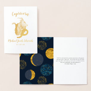 Capricorn Astrology   Personalised Zodiac Sign Foil Card