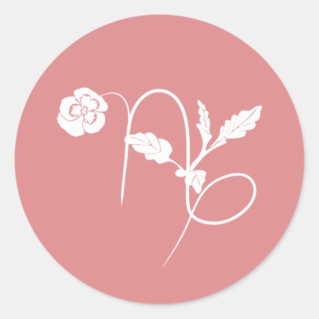 Capricorn birth flower pansy zodiac sign classic round sticker (Front)