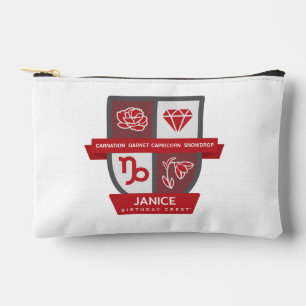 Capricorn Birthday Crest™ for January 1-19 Accessory Pouch