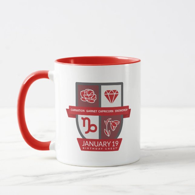 Capricorn Birthday Crest™ for January 1-19 Mug (Left)