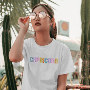 Capricorn birthday modern colourful simple T-Shirt