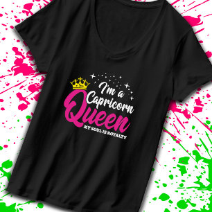 Capricorn Birthday Queen Zodiac December January T-Shirt