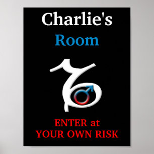 Capricorn Boy's Room Personalised Poster