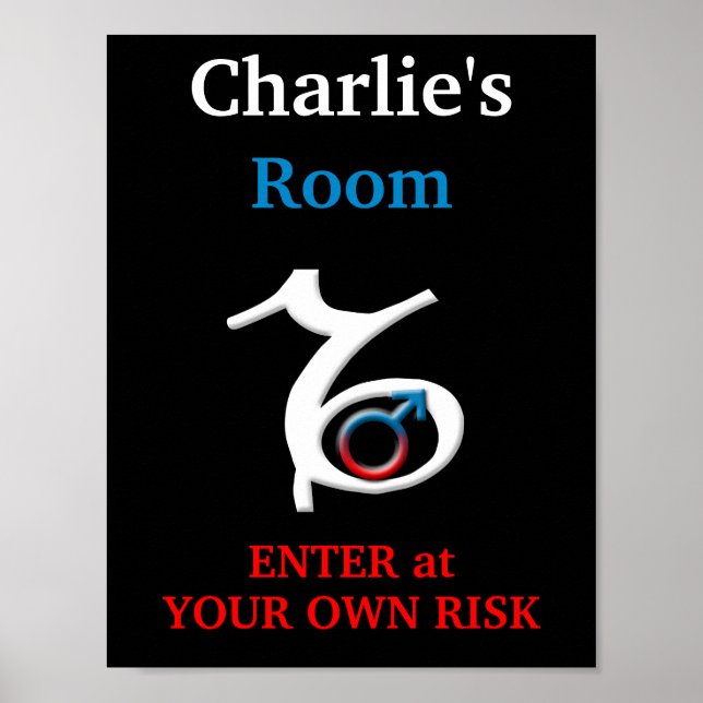 Capricorn Boy's Room Personalised Poster (Front)