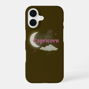 Capricorn Celestial Moon Cloud Stars Astrology Art iPhone 16 Case