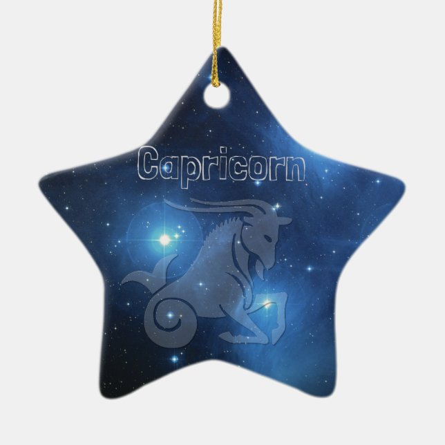 Capricorn Ceramic Tree Decoration (Front)
