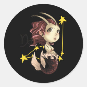 Capricorn Chibi Anime Cute Girl Sticker 