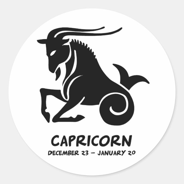 Capricorn Classic Round Sticker (Front)