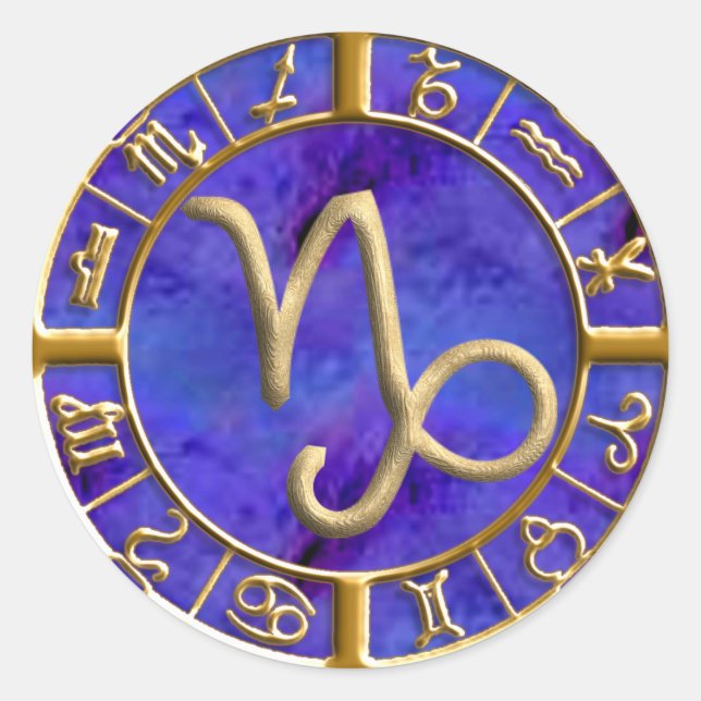 Capricorn Classic Round Sticker (Front)
