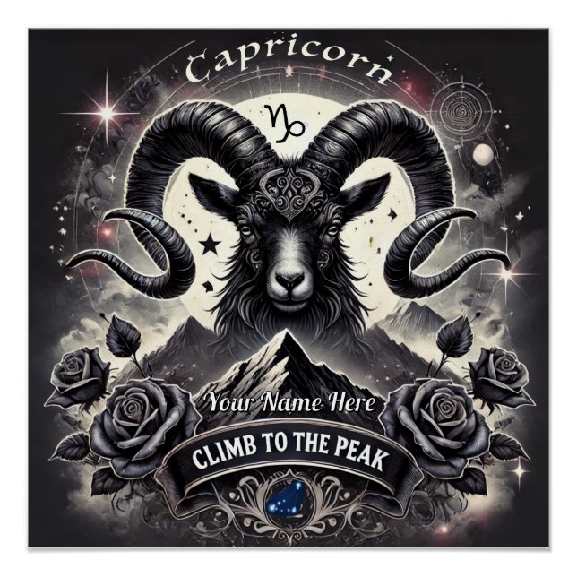 Capricorn “Climb to the Peak” Glossy Poster (Front)