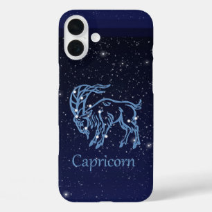 Capricorn Constellation and Zodiac Sign with Stars iPhone 16 Plus Case