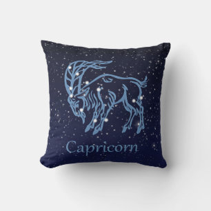 Capricorn Constellation and Zodiac Sign with Stars Cushion