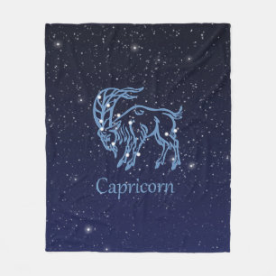 Capricorn Constellation and Zodiac Sign with Stars Fleece Blanket