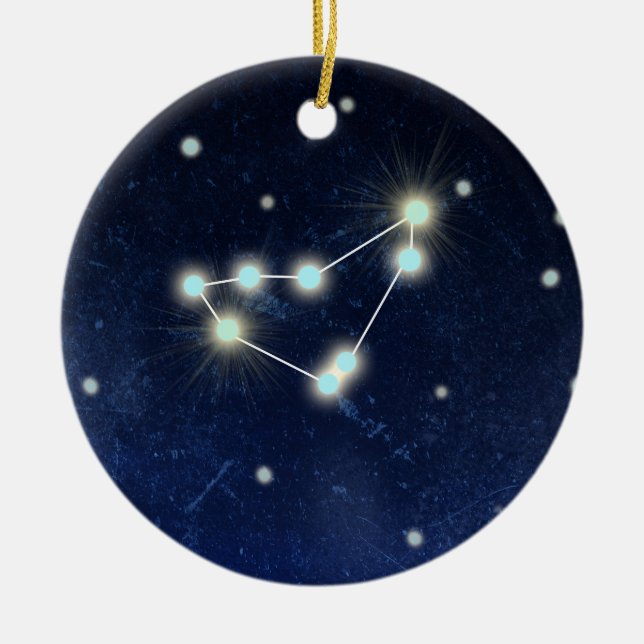 Capricorn Constellation | Custom Name Ceramic Tree Decoration (Front)