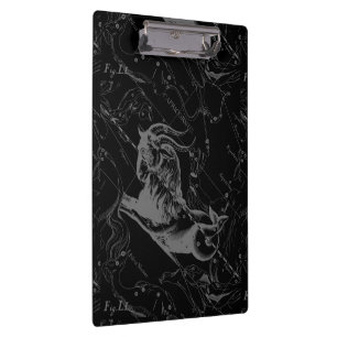 Capricorn Constellation Hevelius 1690 on Black Clipboard