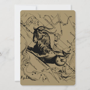 Capricorn Constellation Hevelius 1690 on Taupe