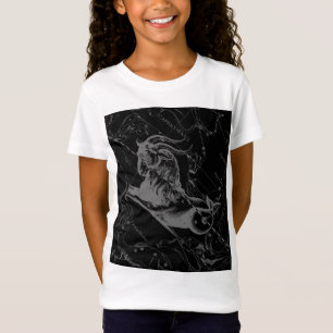 Capricorn Constellation Map Hevelius 1690 on Black T-Shirt