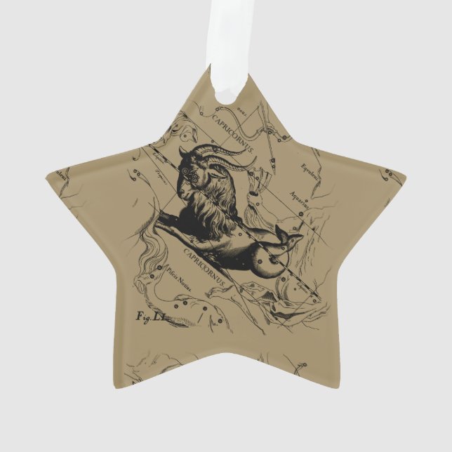 Capricorn Constellation Map Hevelius circa 1690 Ornament (Back)