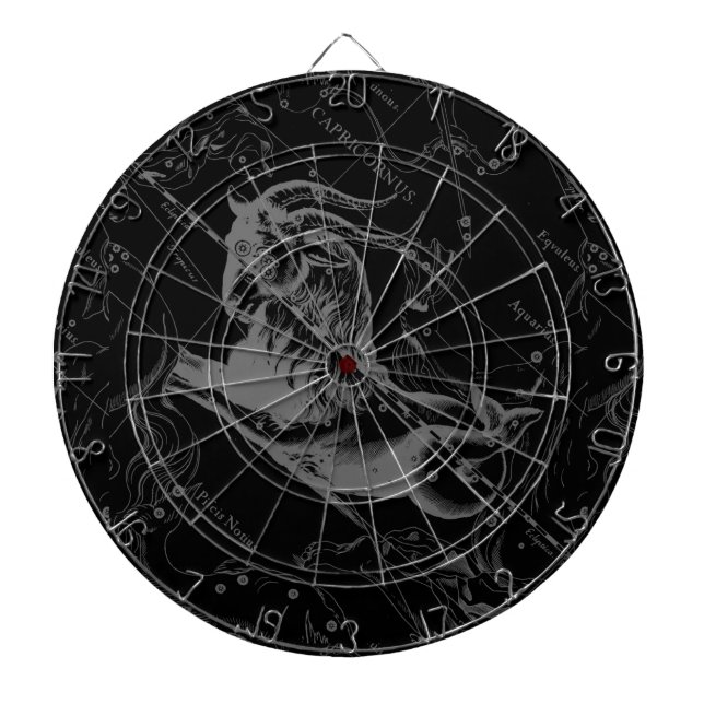 Capricorn Constellation Map Hevelius Engraving Dartboard (Front)