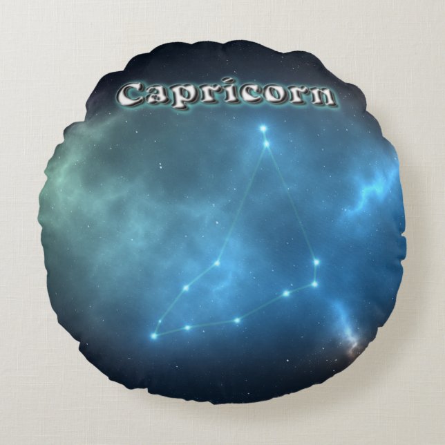 Capricorn constellation round cushion (Front)