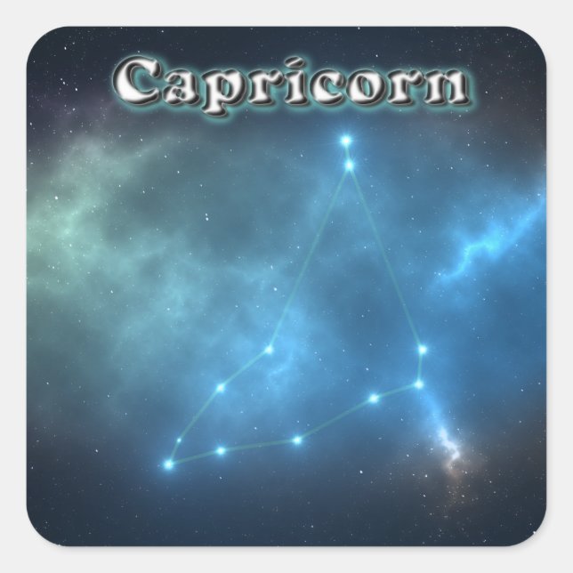 Capricorn constellation square sticker (Front)