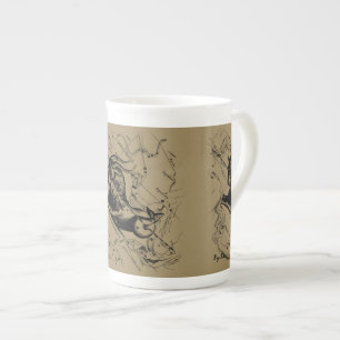 Capricorn Constellation Vintage Engraving Hevelius Bone China Mug