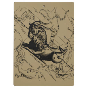 Capricorn Constellation Vintage Engraving Hevelius Clipboard