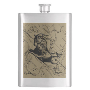 Capricorn Constellation Vintage Engraving Hevelius Hip Flask