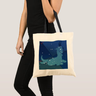Capricorn Constellation, Vintage Zodiac, Astrology Tote Bag