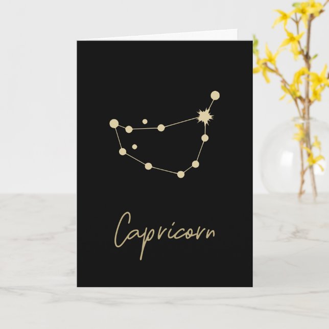 Capricorn Constellation Zodiac Card (Yellow Flower)