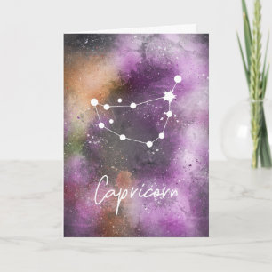 Capricorn Constellation Zodiac Galaxy Card