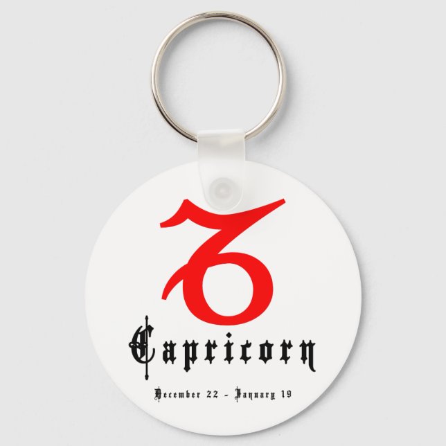 Capricorn, December 22 - January 19 Key Ring (Front)