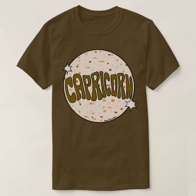 Capricorn Disco Ball T-Shirt (Design Front)