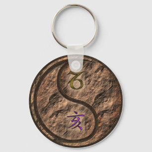Capricorn & Earth Boar Key Ring