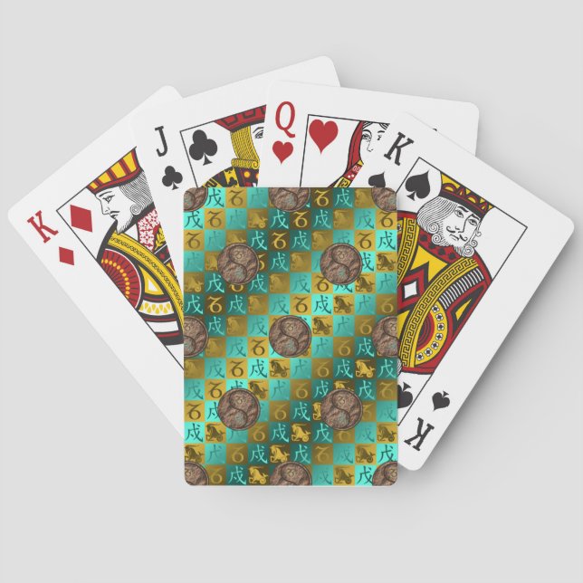 Capricorn & Earth Dog Playing Cards (Back)