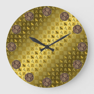 Capricorn & Earth Dragon Large Clock