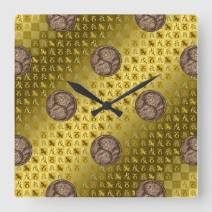 Capricorn & Earth Dragon Square Wall Clock