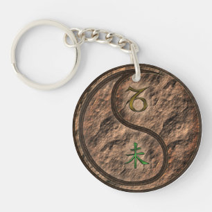 Capricorn & Earth Goat Key Ring