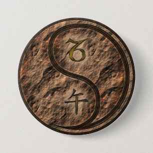 Capricorn & Earth Horse 7.5 Cm Round Badge