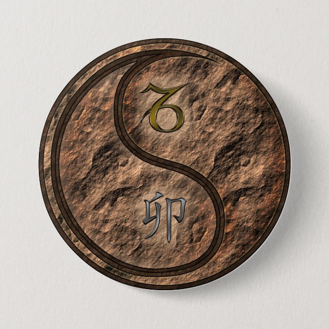 Capricorn & Earth Rabbit 7.5 Cm Round Badge (Front)