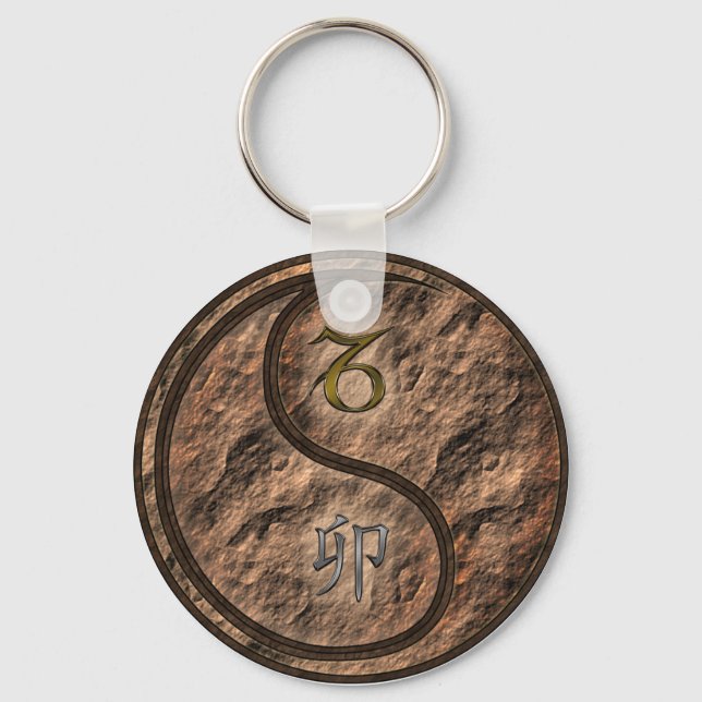 Capricorn & Earth Rabbit Key Ring (Front)
