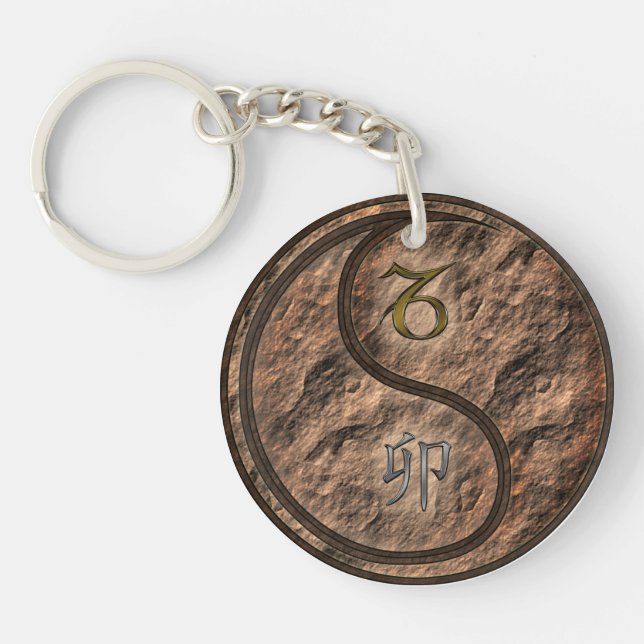 Capricorn & Earth Rabbit Key Ring (Front)