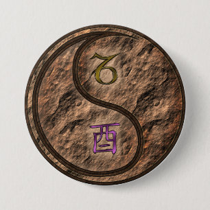 Capricorn & Earth Rooster 7.5 Cm Round Badge