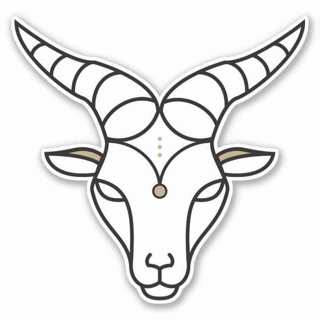 Capricorn Earth Sign black astrological symbol (Front)