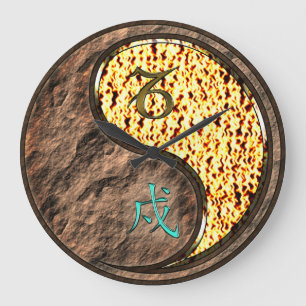 Capricorn & Fire Dog Large Clock