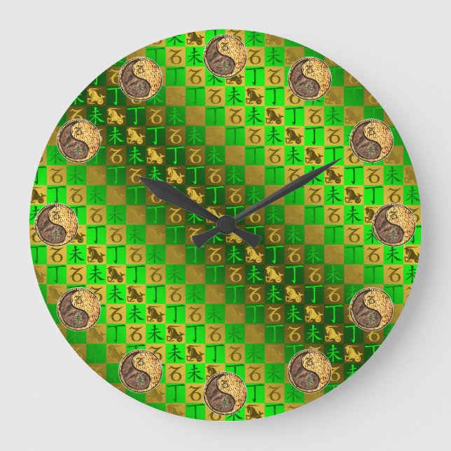Capricorn & Fire Goat Large Clock (Front)