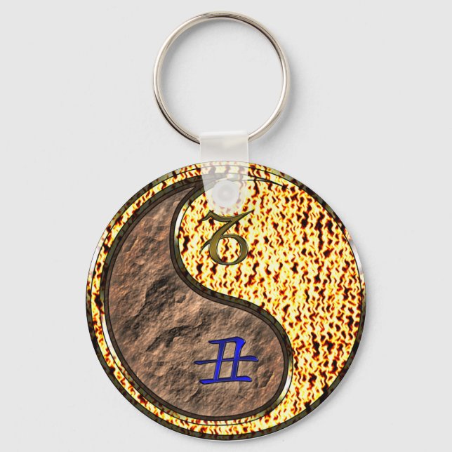 Capricorn & Fire Ox Key Ring (Front)