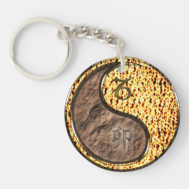 Capricorn & Fire Rabbit Acrylic Keychain (Front)