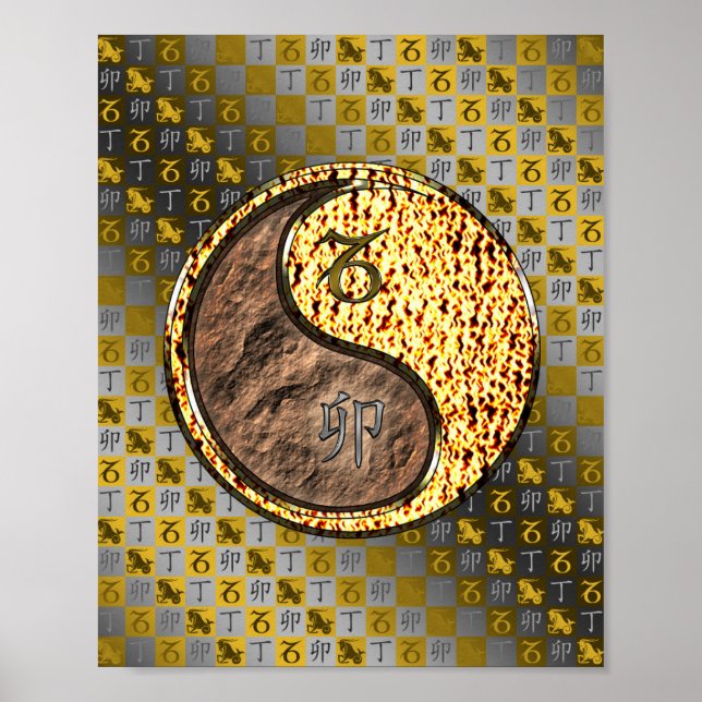 Capricorn & Fire Rabbit Poster (Front)